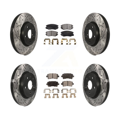 [Avant + Arrière] Kit de disque (percé rainuré revêtu) et plaquette (semi-métallique) de frein pour Chevrolet Malibu Impala Buick LaCrosse Limited Allure KDF-100197