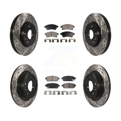 [Avant + Arrière] Kit de disque (percé rainuré revêtu) et plaquette (semi-métallique) de frein pour 2013 Chevrolet Cruze avec 292mm Diameter Rotor KDF-100199
