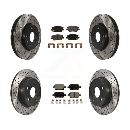 [Avant + Arrière] Kit de disque (percé rainuré revêtu) et plaquette (semi-métallique) de frein pour 2016 Chevrolet Cruze avec 268mm Diameter Rotor KDF-100200