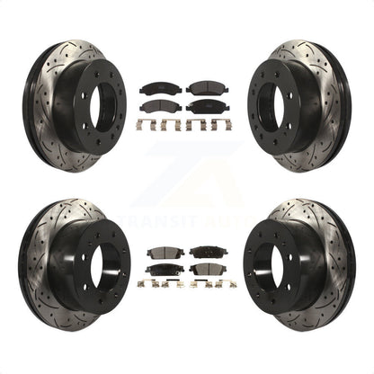 [Avant + Arrière] Kit de disque (percé rainuré revêtu) et plaquette (semi-métallique) de frein pour Chevrolet Suburban KDF-100203 par Transit Auto