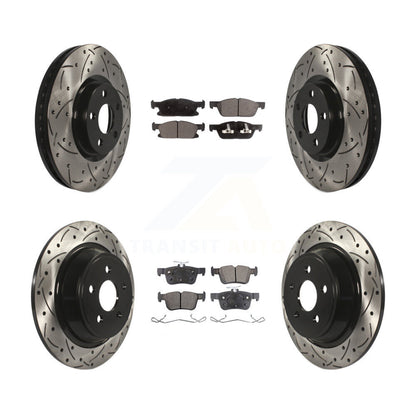 [Avant + Arrière] Kit de disque (percé rainuré revêtu) et plaquette (semi-métallique) de frein pour Ford Edge KDF-100239
