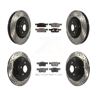 [Avant + Arrière] Kit de disque (percé rainuré revêtu) et plaquette (semi-métallique) de frein pour Ford Edge Lincoln MKX Nautilus KDF-100242