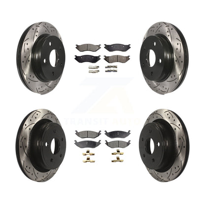 [Avant + Arrière] Kit de disque (percé rainuré revêtu) et plaquette (semi-métallique) de frein pour Dodge Durango Ram 1500 KDF-100245