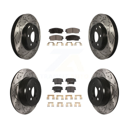 [Avant + Arrière] Kit de disque (percé rainuré revêtu) et plaquette (semi-métallique) de frein pour Dodge Charger Chrysler 300 Challenger Magnum KDF-100246