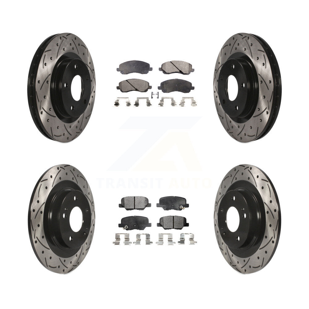 [Avant + Arrière] Kit de disque (percé rainuré revêtu) et plaquette (semi-métallique) de frein pour Mitsubishi Outlander Sport RVR KDF-100257
