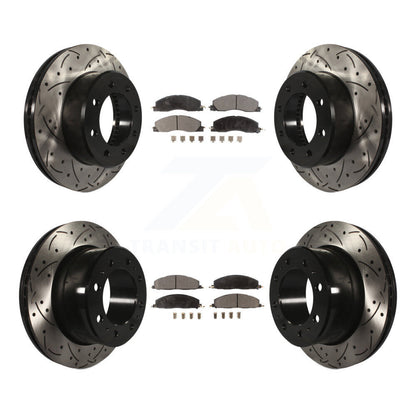 [Avant + Arrière] Kit de disque (percé rainuré revêtu) et plaquette (semi-métallique) de frein pour Ram 2500 3500 1500 Dodge KDF-100260