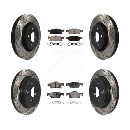 [Avant + Arrière] Kit de disque (percé rainuré revêtu) et plaquette (semi-métallique) de frein pour Dodge Durango Jeep Grand Cherokee WK KDF-100262