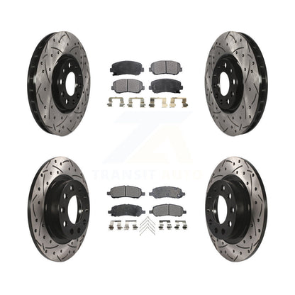 [Avant + Arrière] Kit de disque (percé rainuré revêtu) et plaquette (semi-métallique) de frein pour 2013-2016 Dodge Dart KDF-100264