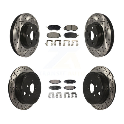 [Avant + Arrière] Kit de disque (percé rainuré revêtu) et plaquette (semi-métallique) de frein pour 2011 Subaru Impreza Outback Sport 2.5i Premium KDF-100267