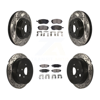 [Avant + Arrière] Kit de disque (percé rainuré revêtu) et plaquette (semi-métallique) de frein pour Subaru Impreza KDF-100269