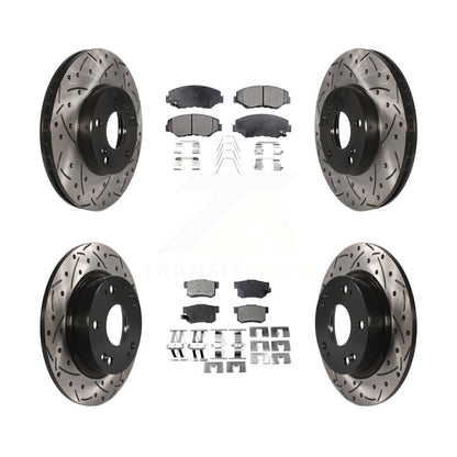 [Avant + Arrière] Kit de disque (percé rainuré revêtu) et plaquette (semi-métallique) de frein pour Honda Civic Acura ILX KDF-100272