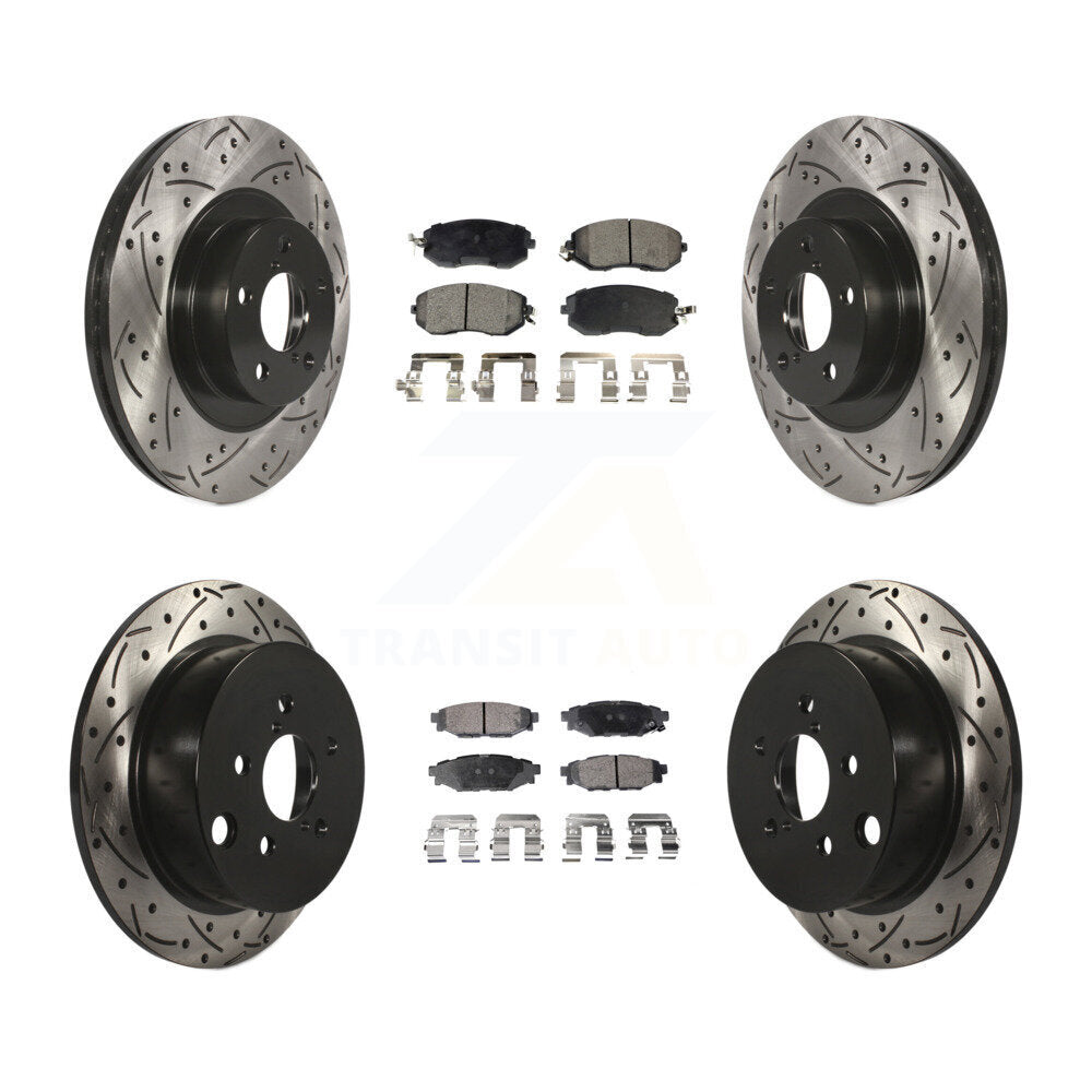 [Avant + Arrière] Kit de disque (percé rainuré revêtu) et plaquette (semi-métallique) de frein pour Subaru Forester XV Crosstrek avec 292mm Diameter Rotor KDF-100287