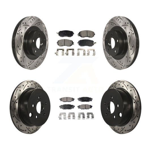 [Avant + Arrière] Kit de disque (percé rainuré revêtu) et plaquette (semi-métallique) de frein pour Subaru Forester XV Crosstrek avec 292mm Diameter Rotor KDF-100287