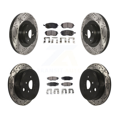 [Avant + Arrière] Kit de disque (percé rainuré revêtu) et plaquette (semi-métallique) de frein pour Subaru Outback Forester Impreza Legacy KDF-100288