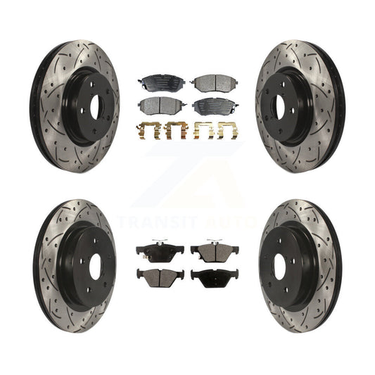 [Avant + Arrière] Kit de disque (percé rainuré revêtu) et plaquette (semi-métallique) de frein pour Subaru Outback Legacy WRX KDF-100289