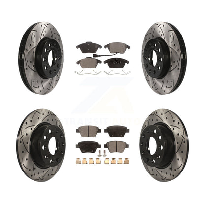 [Avant + Arrière] Kit de disque (percé rainuré revêtu) et plaquette (semi-métallique) de frein pour Volkswagen Beetle KDF-100299