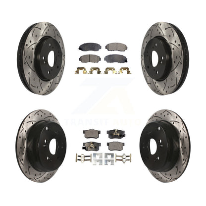 [Avant + Arrière] Kit de disque (percé rainuré revêtu) et plaquette (semi-métallique) de frein pour Honda CR-V Acura RDX KDF-100313