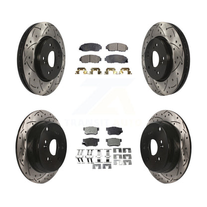 [Avant + Arrière] Kit de disque (percé rainuré revêtu) et plaquette (semi-métallique) de frein pour Acura RDX KDF-100314