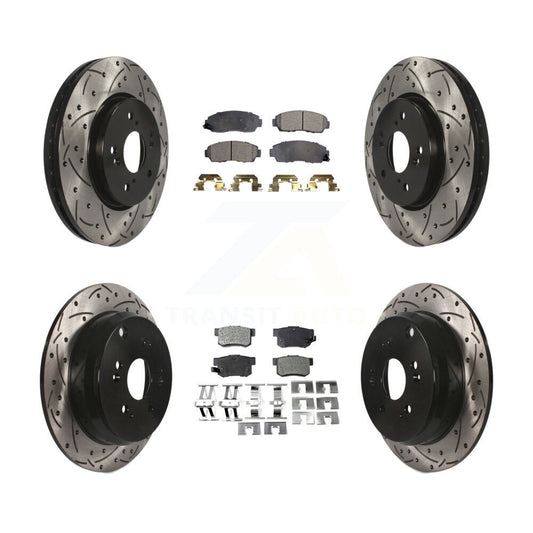 [Avant + Arrière] Kit de disque (percé rainuré revêtu) et plaquette (semi-métallique) de frein pour Acura RDX KDF-100314