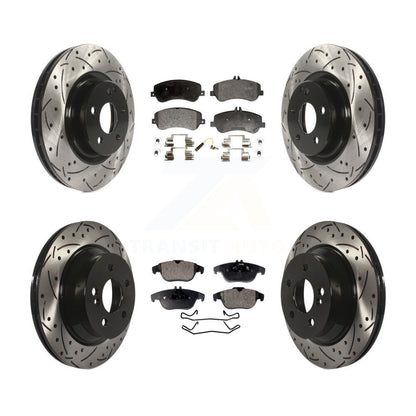 [Avant + Arrière] Kit de disque (percé rainuré revêtu) et plaquette (semi-métallique) de frein pour Mercedes-Benz GLK350 GLK250 KDF-100316