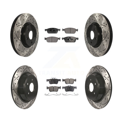 [Avant + Arrière] Kit de disque (percé rainuré revêtu) et plaquette (semi-métallique) de frein pour Ford Escape Lincoln MKC KDF-100320