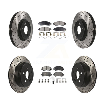 [Avant + Arrière] Kit de disque (percé rainuré revêtu) et plaquette (semi-métallique) de frein pour Honda Pilot Acura MDX ZDX KDF-100322