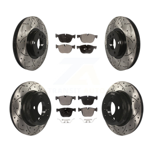 [Avant + Arrière] Kit de disque (percé rainuré revêtu) et plaquette (semi-métallique) de frein pour 2009 BMW X6 xDrive35i From 10 08 KDF-100327