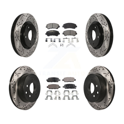 [Avant + Arrière] Kit de disque (percé rainuré revêtu) et plaquette (semi-métallique) de frein pour Nissan Rogue Select KDF-100336
