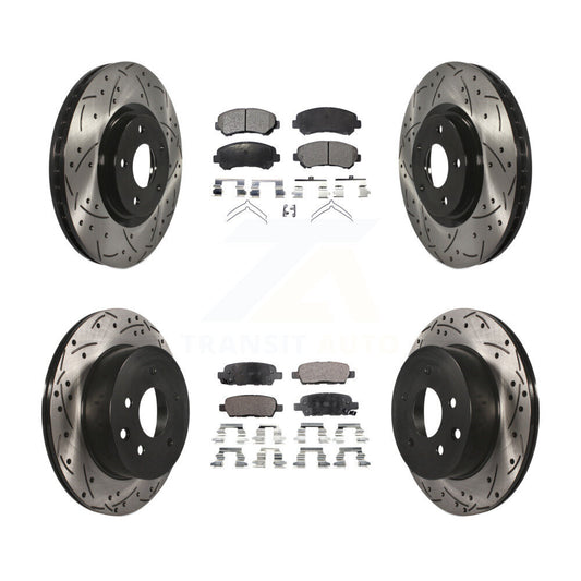 [Avant + Arrière] Kit de disque (percé rainuré revêtu) et plaquette (semi-métallique) de frein pour 2014-2017 Nissan Juke Nismo RS KDF-100339
