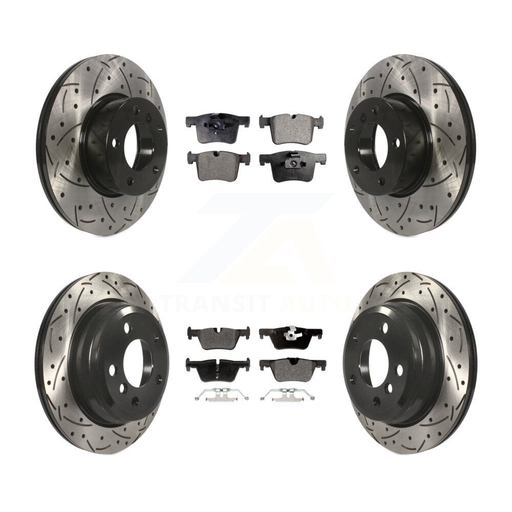 [Avant + Arrière] Kit de disque (percé rainuré revêtu) et plaquette (semi-métallique) de frein pour BMW 328i xDrive 320i 330i 428i 430i Gran Coupe 328d GT KDF-100340