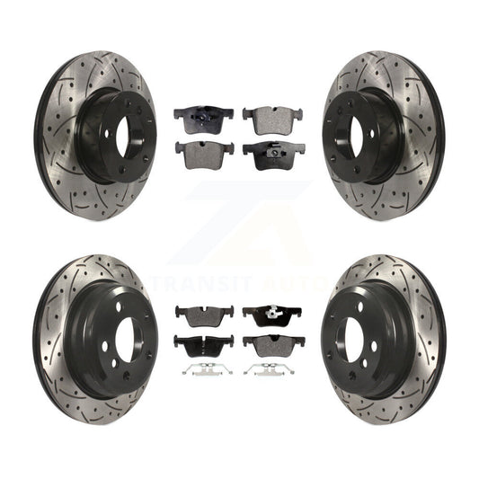 [Avant + Arrière] Kit de disque (percé rainuré revêtu) et plaquette (semi-métallique) de frein pour BMW 328i xDrive 320i 330i 428i 430i Gran Coupe 328d GT KDF-100340