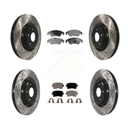 [Avant + Arrière] Kit de disque (percé rainuré revêtu) et plaquette (semi-métallique) de frein pour Audi Q5 S5 KDF-100347