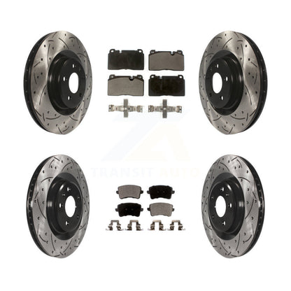 [Avant + Arrière] Kit de disque (percé rainuré revêtu) et plaquette (semi-métallique) de frein pour Audi Q5 KDF-100349