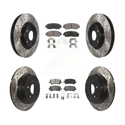 [Avant + Arrière] Kit de disque (percé rainuré revêtu) et plaquette (semi-métallique) de frein pour 2011-2014 Honda Odyssey KDF-100350
