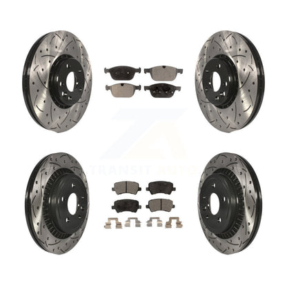 [Avant + Arrière] Kit de disque (percé rainuré revêtu) et plaquette (semi-métallique) de frein pour 2010-2015 Volvo XC60 KDF-100353