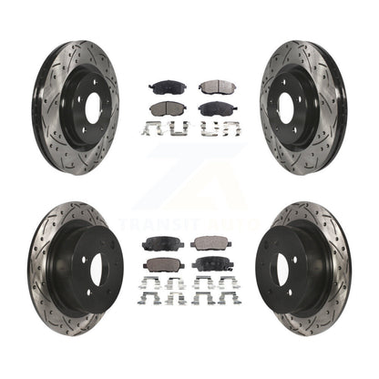 [Avant + Arrière] Kit de disque (percé rainuré revêtu) et plaquette (semi-métallique) de frein pour Nissan Sentra Juke KDF-100360