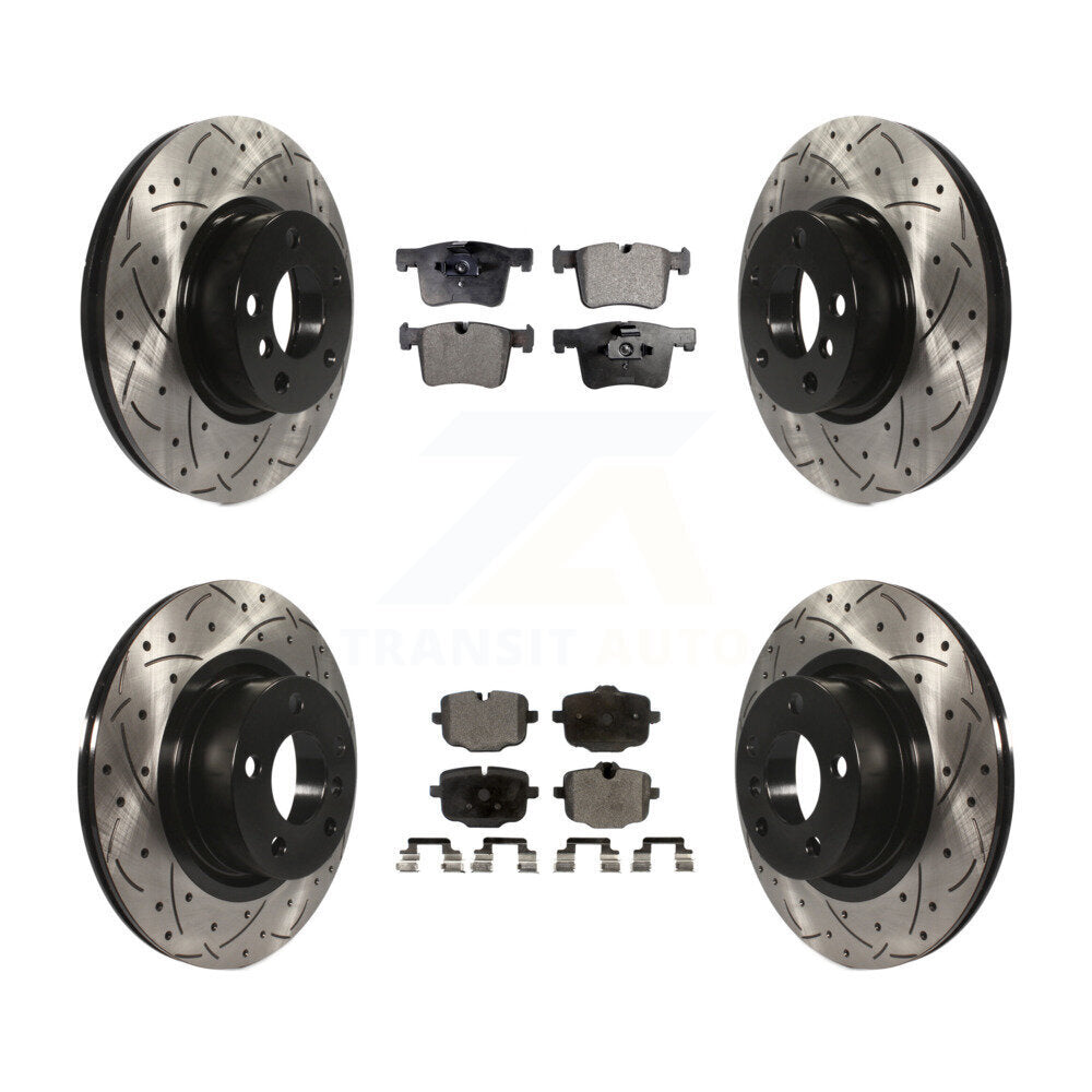 [Avant + Arrière] Kit de disque (percé rainuré revêtu) et plaquette (semi-métallique) de frein pour 2012 BMW X3 From 10 11 KDF-100366