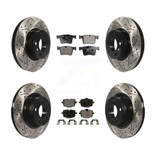 [Avant + Arrière] Kit de disque (percé rainuré revêtu) et plaquette (semi-métallique) de frein pour 2012 BMW X3 From 10 11 KDF-100366