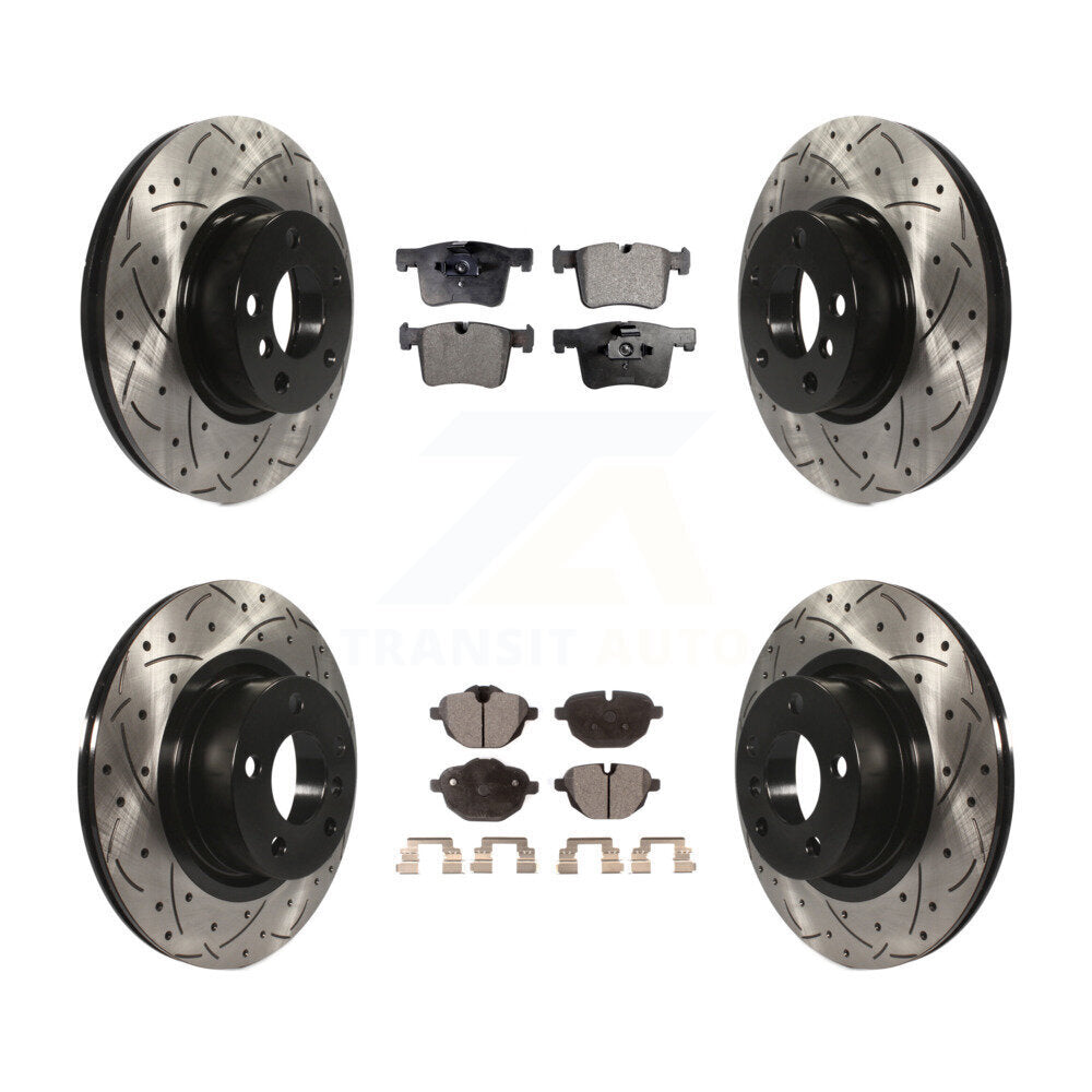 [Avant + Arrière] Kit de disque (percé rainuré revêtu) et plaquette (semi-métallique) de frein pour BMW X3 X4 KDF-100367