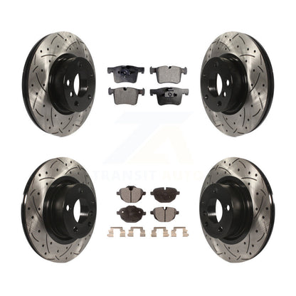 [Avant + Arrière] Kit de disque (percé rainuré revêtu) et plaquette (semi-métallique) de frein pour BMW X3 X4 KDF-100367