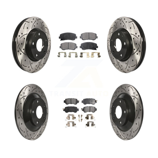 [Avant + Arrière] Kit de disque (percé rainuré revêtu) et plaquette (semi-métallique) de frein pour Mazda CX-5 KDF-100377