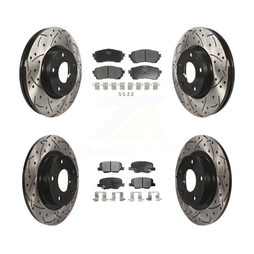 [Avant + Arrière] Kit de disque (percé rainuré revêtu) et plaquette (semi-métallique) de frein pour Mazda 6 KDF-100378