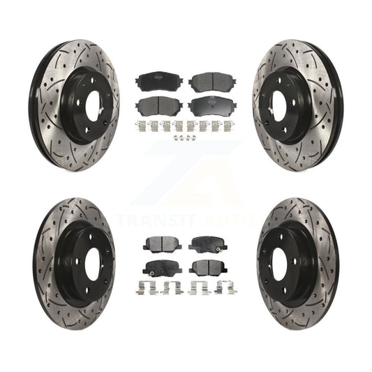 [Avant + Arrière] Kit de disque (percé rainuré revêtu) et plaquette (semi-métallique) de frein pour Mazda 6 KDF-100378
