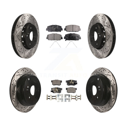[Avant + Arrière] Kit de disque (percé rainuré revêtu) et plaquette (semi-métallique) de frein pour 2013-2018 Acura RDX KDF-100379