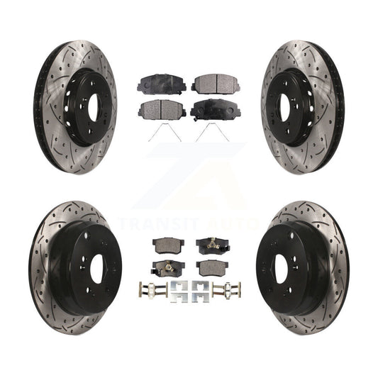 [Avant + Arrière] Kit de disque (percé rainuré revêtu) et plaquette (semi-métallique) de frein pour 2013-2018 Acura RDX KDF-100379