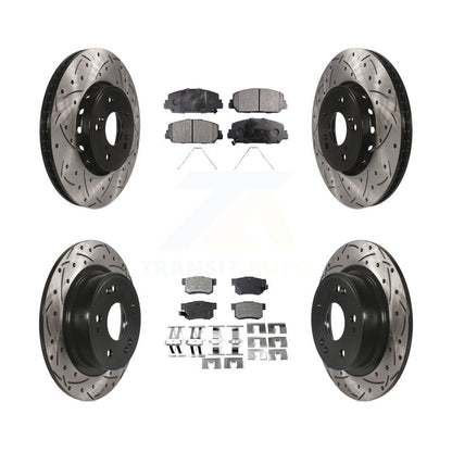 [Avant + Arrière] Kit de disque (percé rainuré revêtu) et plaquette (semi-métallique) de frein pour 2016 Acura ILX KDF-100380