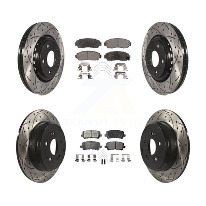 [Avant + Arrière] Kit de disque (percé rainuré revêtu) et plaquette (semi-métallique) de frein pour 2015-2017 Honda Odyssey KDF-100385