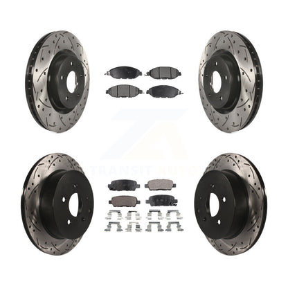 [Avant + Arrière] Kit de disque (percé rainuré revêtu) et plaquette (semi-métallique) de frein pour Nissan Pathfinder Murano INFINITI QX60 JX35 KDF-100386