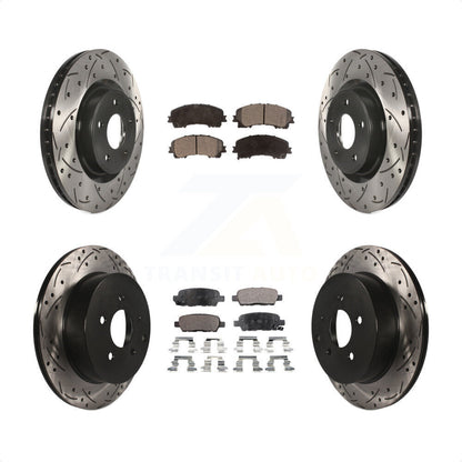 [Avant + Arrière] Kit de disque (percé rainuré revêtu) et plaquette (semi-métallique) de frein pour INFINITI Q50 Q60 KDF-100387 par Transit Auto