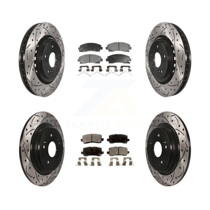 [Avant + Arrière] Kit de disque (percé rainuré revêtu) et plaquette (semi-métallique) de frein pour 2015-2020 Acura TLX KDF-100389